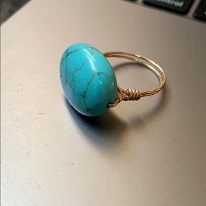 Handmade turquoise stone ring